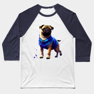 Colorful Pug in Traditional African Boubou Celebrating African Culture Baseball T-Shirt